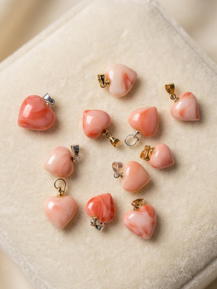 Charm Cuore Corallo