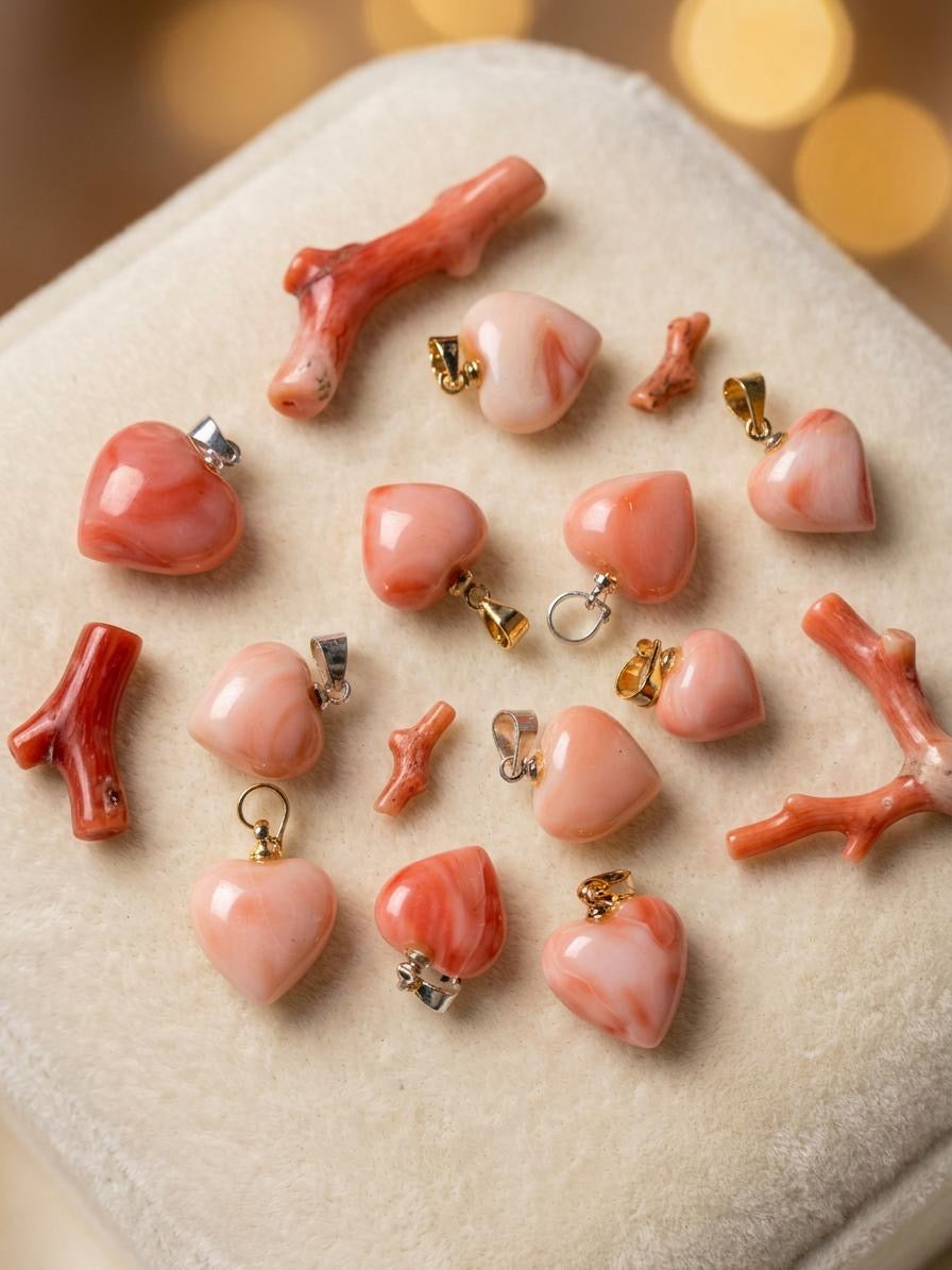 Charm Cuore Corallo